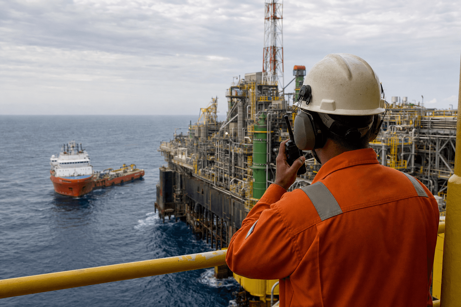 Offshore oil production platform operating in Brazil’s pre-salt region